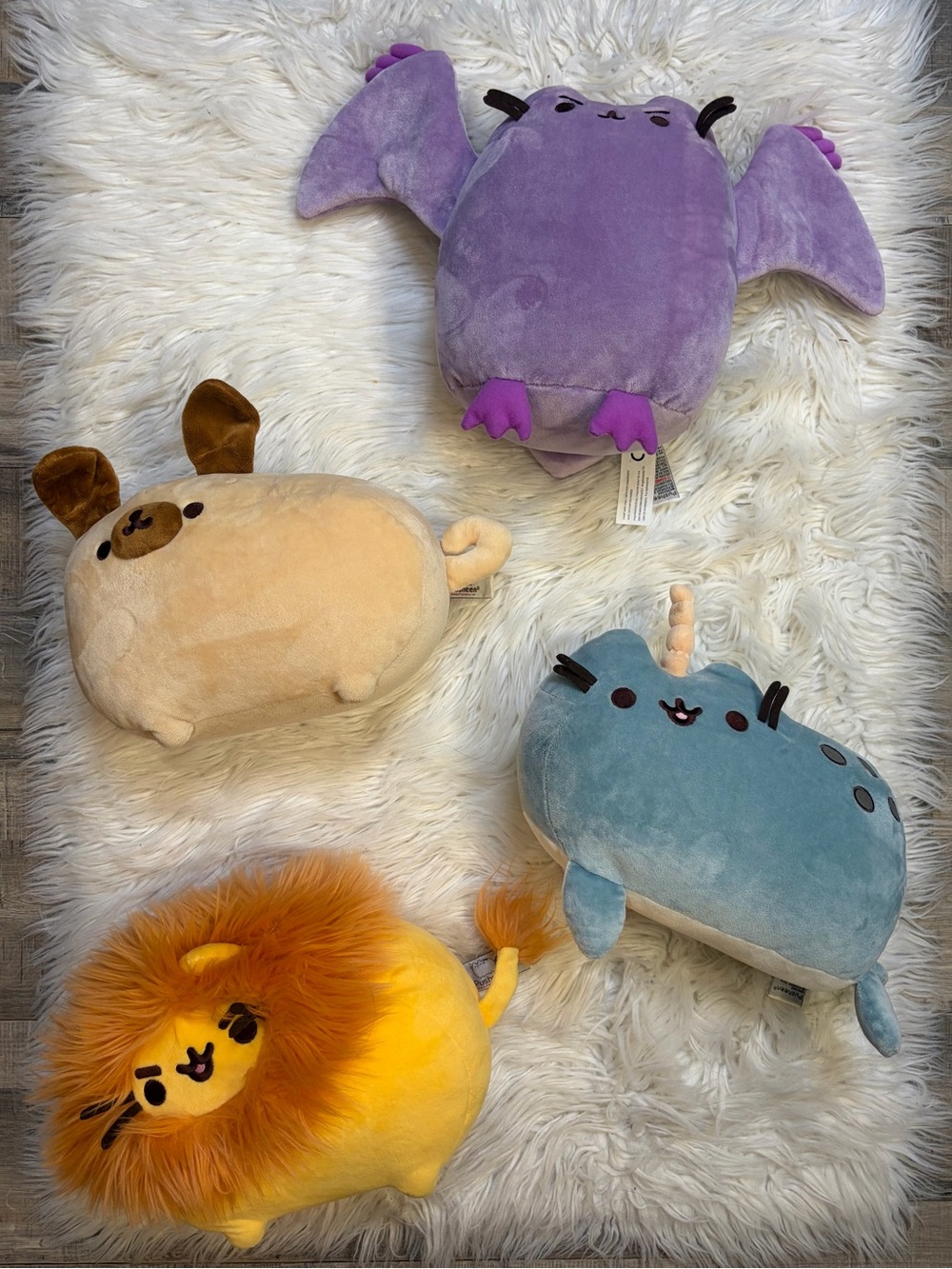 Pusheen lot of 4 Pug Lion Narwhal Pterodactyl Gund plush stuffed animals